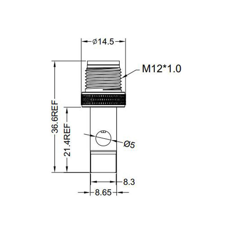 M12 3pins A code male moldable connector with shielded,brass with nickel plated screw